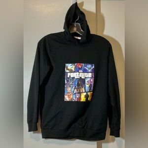 Fortnite Hooded Sweatshirt Long Sleeve Unisex Black Color Size Small Big Kids